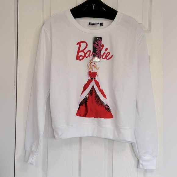 2212- Barbie Sweatshirt Junior Girl Size L NWT - Picture 1 of 8